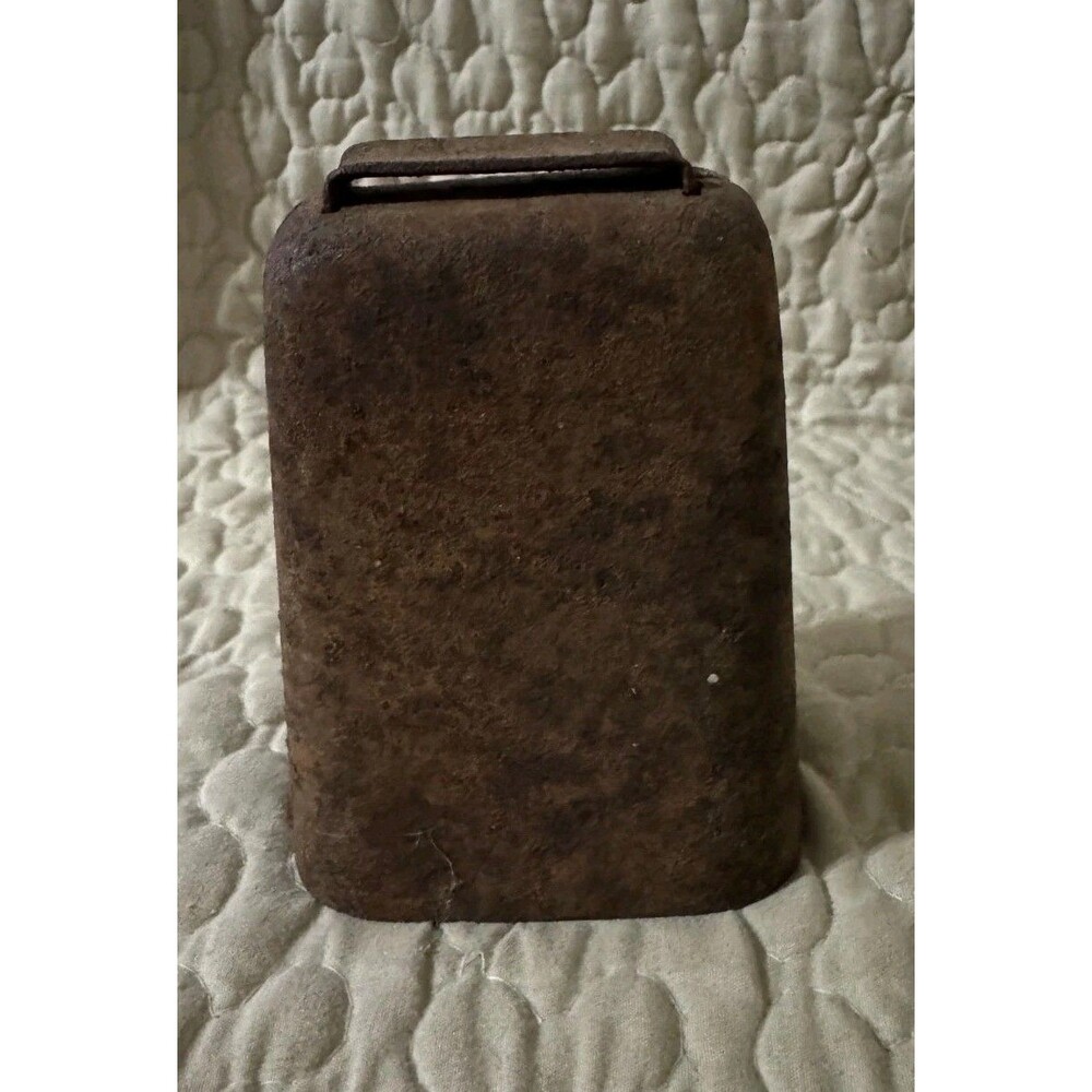 Antique Primitive Iron Cow Bell Farm Livestock Bell Original Clapper Rustic